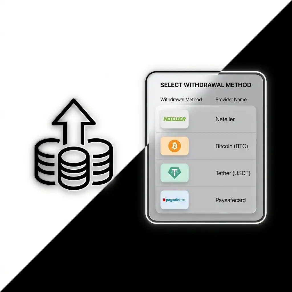 1Red Casino withdrawal methods including Visa, Mastercard, Skrill, Neteller, and crypto options for Irish players