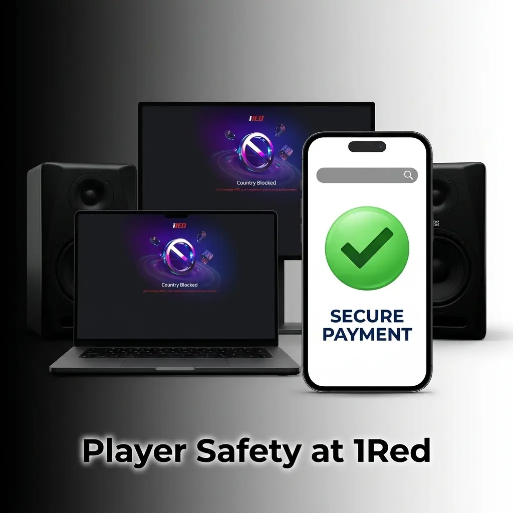 1Red casino player safety features including SSL encryption, RNG certification, responsible gambling tools and Curaçao licence